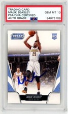 Malik Beasley Signed 2016 Panini Threads Rookie Card PSA/DNA GEM MT Lakers 