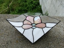 Plafoniera muro vetro piombato Tiffany HAND MADE Stained Glass Design VICTORIA 