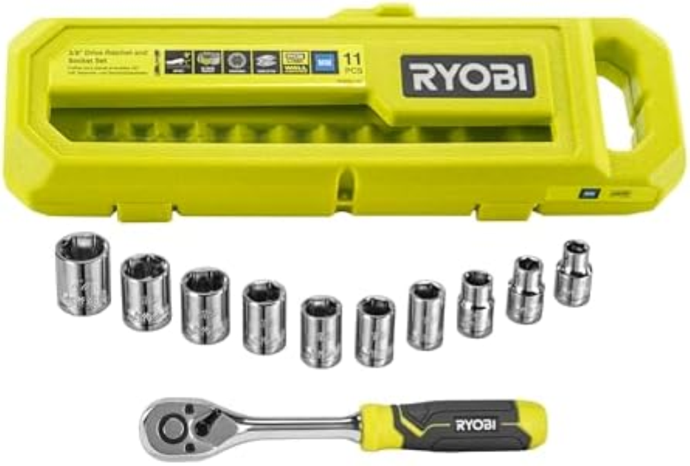 Coffret 1 clÃ© 90 dents (angle de reprise 4Â°) et 10 douilles 3/8'' (de 8 a 15 m