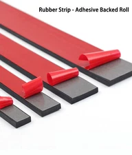 Rubber Strip - Adhesive Backed Roll - Various Widths, Thicknesses & Lengths