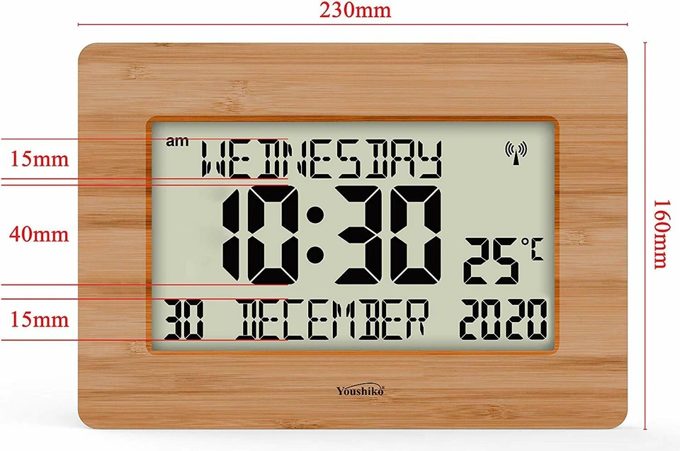 Radio Controlled Wall Clock Large LCD for DEMENTIA & ALZHEIMER SUFFERERS - Image 3 of 4