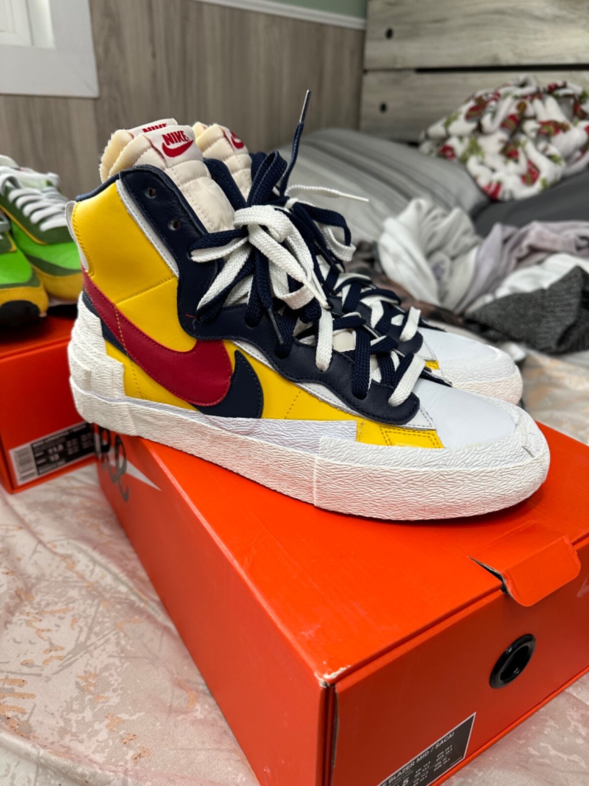 SACAI X NIKE Taglia 11 5 Nike sacai x blazer blu navy medio mais (9 su 10 condizioni)