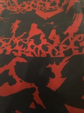 Vintage Italian Cingia Fiori Abstract Scarf 30x30  Square-Deep Red and Navy