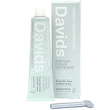 Natural Toothpaste, Whitening, Antiplaque, Fluoride Free, SLS Free, Peppermint,