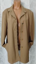 Vtg ST. JOHN SPORT Marie Gray Car Coat Gold Buttons Beaded Trim Logo Women's