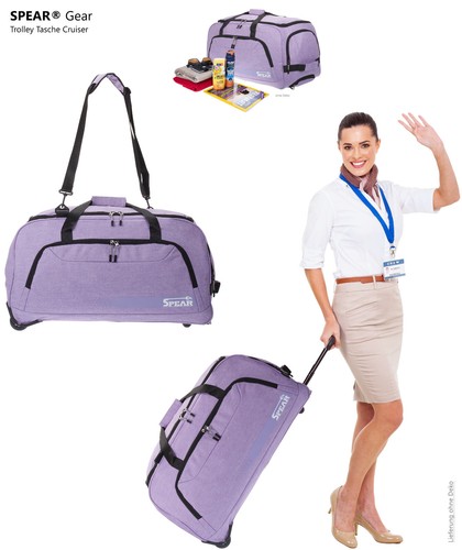 Trolley Reisetasche mit Rollen 85 L XL Koffer Tasche Damen Spear 910 Flieder +g - Bild 18 von 20