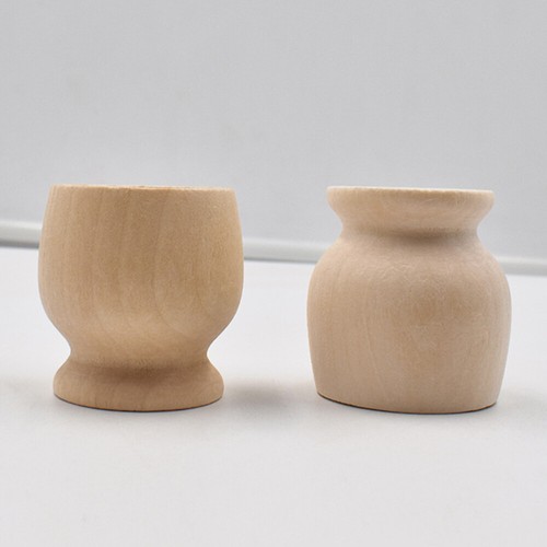 10Pcs Wood Egg Cup Blank Mini Cups Diy Egg Cup Wooden Holder For Egg Graffiti