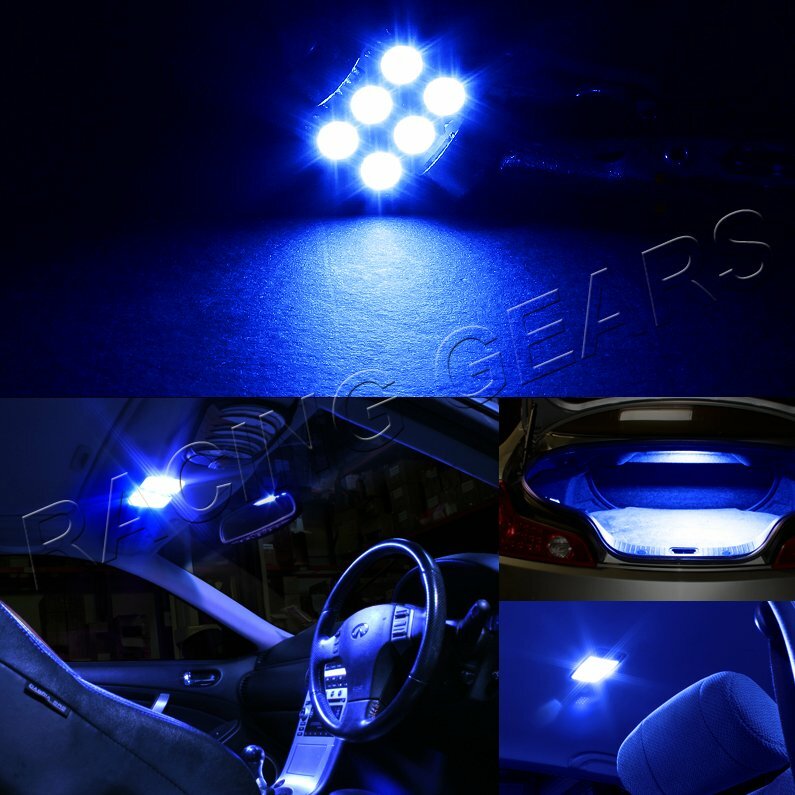 10x Universal 31mm Blue 6 SMD LED Festoon Replacement Dome Map