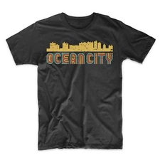 Men's Ocean City Shirt - Retro Vintage Style Ocean City Maryland Skyline T-Shirt