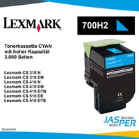 Lexmark 700H2 Cyan Toner 3.000 Seiten 70C0H20 Cs 310 410 510