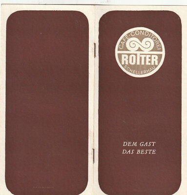 Schellerhau  Cafe Rotter DDR Speisekarte
