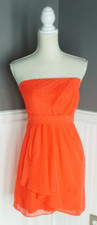 Women’s EXPRESS Sleeveless Dress Orange Size 0 Belted Overlay Side Zip