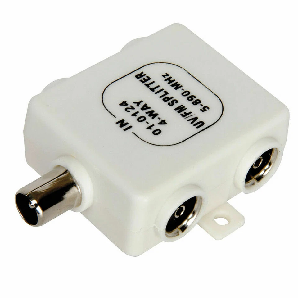 RF Splitter Freeview TV 4 Weg UV Fm Vhf Antenne 1 Eingang Zu 4 Output Tvscoaxial - Bild 3 von 4