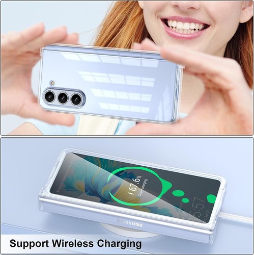 For Samsung Galaxy Z Fold 7 6 5 4 Crystal Slim Hinge Protection Clear Case Cover - Picture 7 of 9