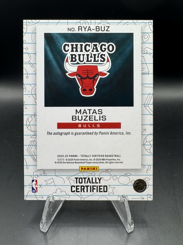 2024-25 Panini Totally Certified Matas Buzelis Rookie Yearbook Auto RC #7 Bulls - Picture 2 of 4