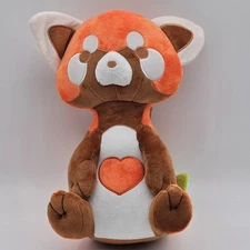 Chimera Bunny Red Panda Stuffed Animal Plush Cartoon Anime Style W/ Orange Heart