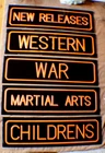 Vintage Video Store Rental Wall Signs 7x24 One Sided 1980's Lot Of 5 Neon Orange