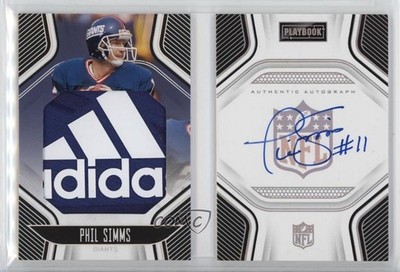 2022 Panini Playbook Jersey Gloves /5 Phil Simms #PJA-PS Auto 4f5
