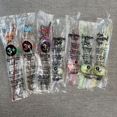 Taco Bell 7 Halloween Creepy Monster Alien Eye Party Straws Glow in the Dark 