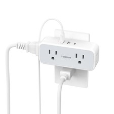 Surge Protector Outlet Extender, Multi Plug Mini Wall Expander, Grey Multiple