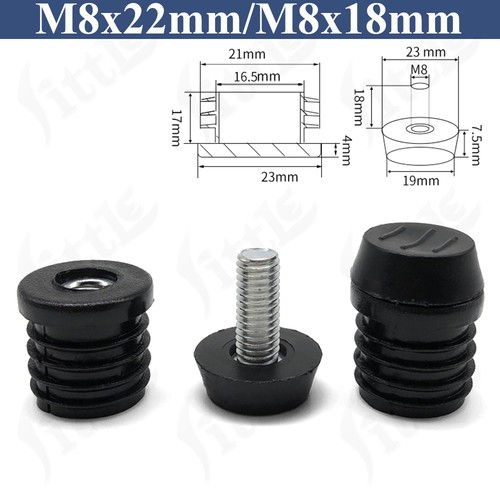 Round Nut Plug Inserts End Caps/Adjustable Table Foot Furniture Leveling Feet - Picture 33 of 45