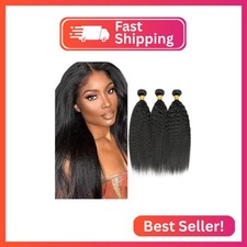 1B Bundles Human Hair Yaki Straight Human Hair Bundles 12 12 12 Inch FuivJuix U