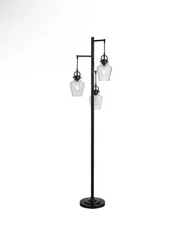 StyleCraft Basia 3-Light Floor Lamp - Black