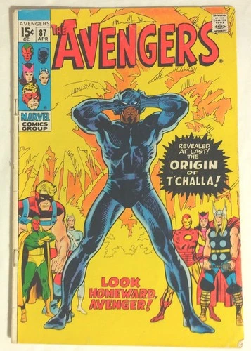 Avengers #87 1971 Vintage Marvel Comic Black Panther Origin Thor Vision Iron Man