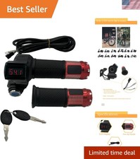 Universal Electric Bike Throttle Grip with LCD Display - 12V-84V Compatibility