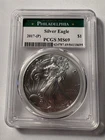 2017 (P) SILVER EAGLE PCGS MS69 FS STRUCK AT PHILADELPHIA GREEN LABEL