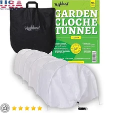 Garden Cloche Tunnel W/ Hoops Fleece Cover Portable Greenhouse Plant Protection