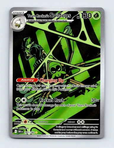 NM Team Rocket's Spidops 187/182 Destined Rivals Illustration Rare Pokemon Card