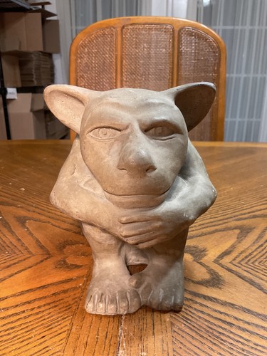 Vtg Handmade Clay Dedo Gargoyle Sculpture Signed K.Findling 1990 5.75" C3