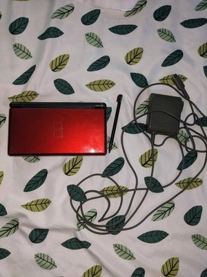 Nintendo DS Lite Red/Black w Stylus, Slot Cover, and Charger - DS Game Included