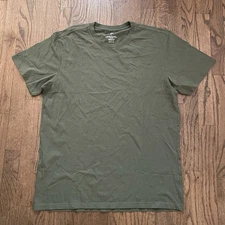 American Giant Short Sleeve Cotton Green T-Shirt Men’s Large Made USA Casual
