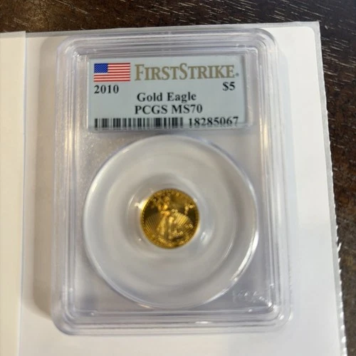 2010 - 1/10 oz American Gold Eagle $5  - FIRST STRIKE - PCGS MS70 ~BEAUTIFUL-067