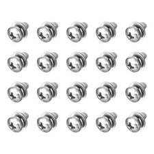 20Pcs M4 x 8mm 304 Stainless Steel Phillips Pan Head Machine Screws Bolts