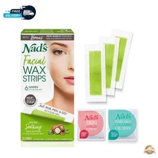 Nad's Facial Wax Strips for Women – Hypoallergenic Hair Removal Kit (20 Ct)
