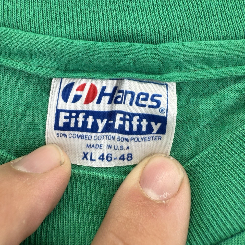 Camiseta De Colección Día de San Patricio 1984 Talla XL Verde Puntada Única Hanes Foto 3 de 4