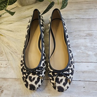 Talbots Olympia Ballet Flats 9 1/2 M Leopard Memory Foam Footbed Breathable