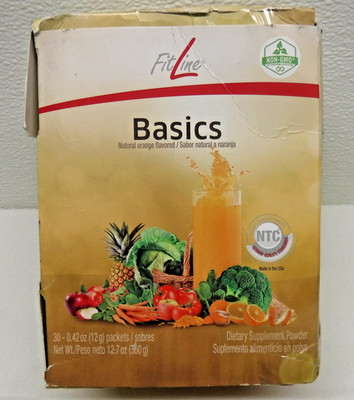 FitLine Basics Dietary Supplement Powder Orange Drink Mix, 30 packets, exp 11/26