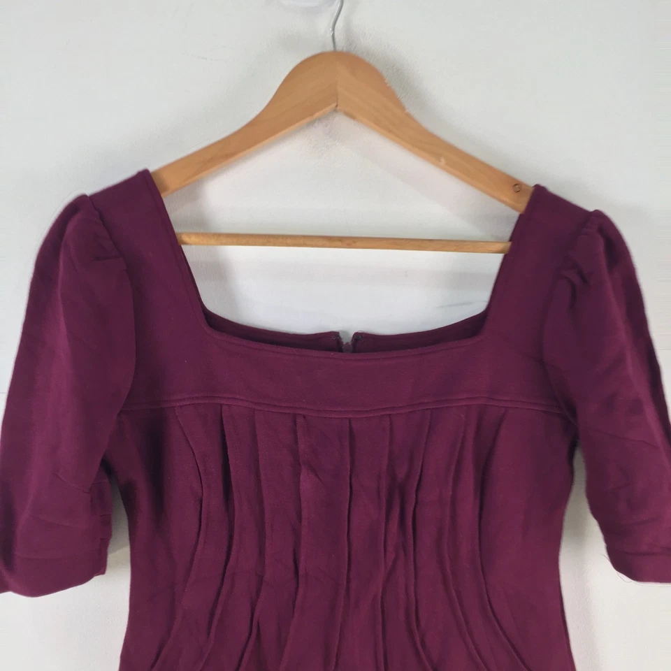 Vestido Maggy London Mujer US 6 aus 10 Granate Mini Manga Corta 120729 Foto 2 de 4