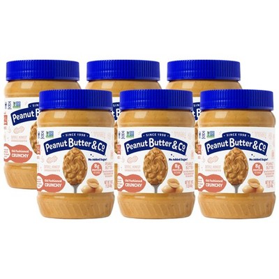 Old Fashioned Crunchy Peanut Butter 16 Ounce Pack of 6 Non GMO Vegan Gluten Free
