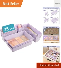 Versatile 25-Piece Plastic Drawer Organizers - Ideal for Bathroom and Vanity
