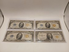 Lot Of 4 north African  silver certificate 3 1934a $10 And 1  1935a $1 