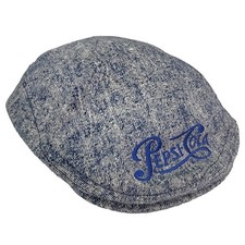 Pepsi-Cola Hat Vintage 80s Stonewash Newsboy Cabbie Flat Cap Snapback USA Made