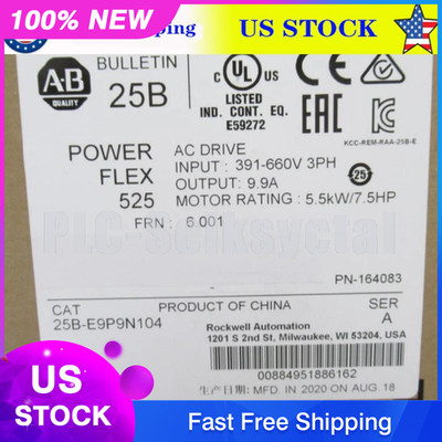 NEW AB 25B-E9P9N104 PowerFlex 525 5.5KW 7.5HP AC Drive 25BE9P9N104 US Free Tax