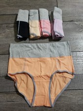 5pc Womens Cotton Underwear High Waist Full Coverage Briefs Soft Breathable Sz S