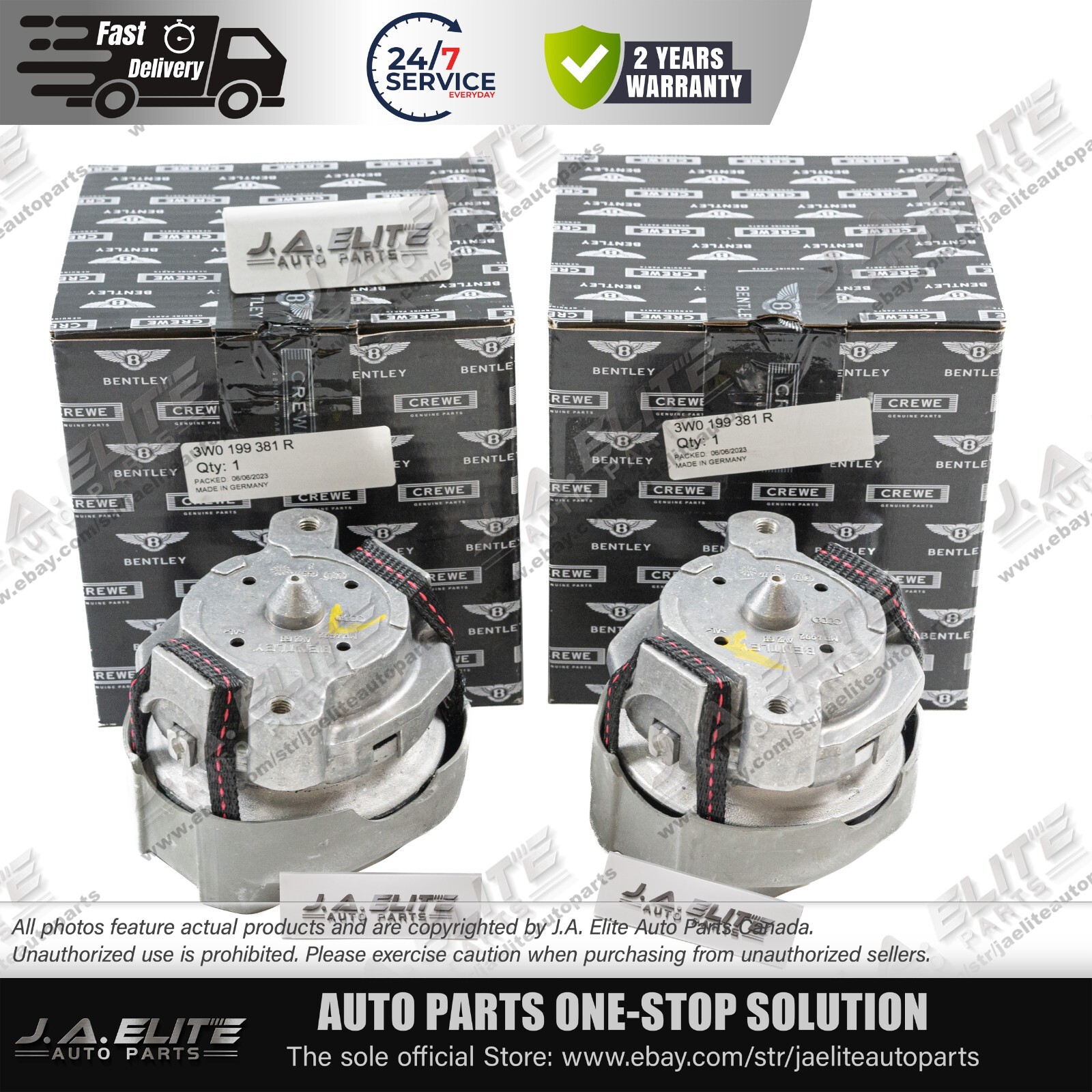 Bentley Engine Mount Kit 2pcs | OE Ref 3W0199381R | Fits Continental GTC ⚡