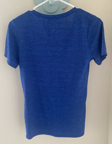 The Nike Tee Blue Dri-Fit Athletic Cut Womens V Neck Short Sleeve Shirt Small - Picture 3 of 3